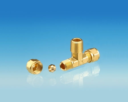 Brass Compression Male Branch Tee